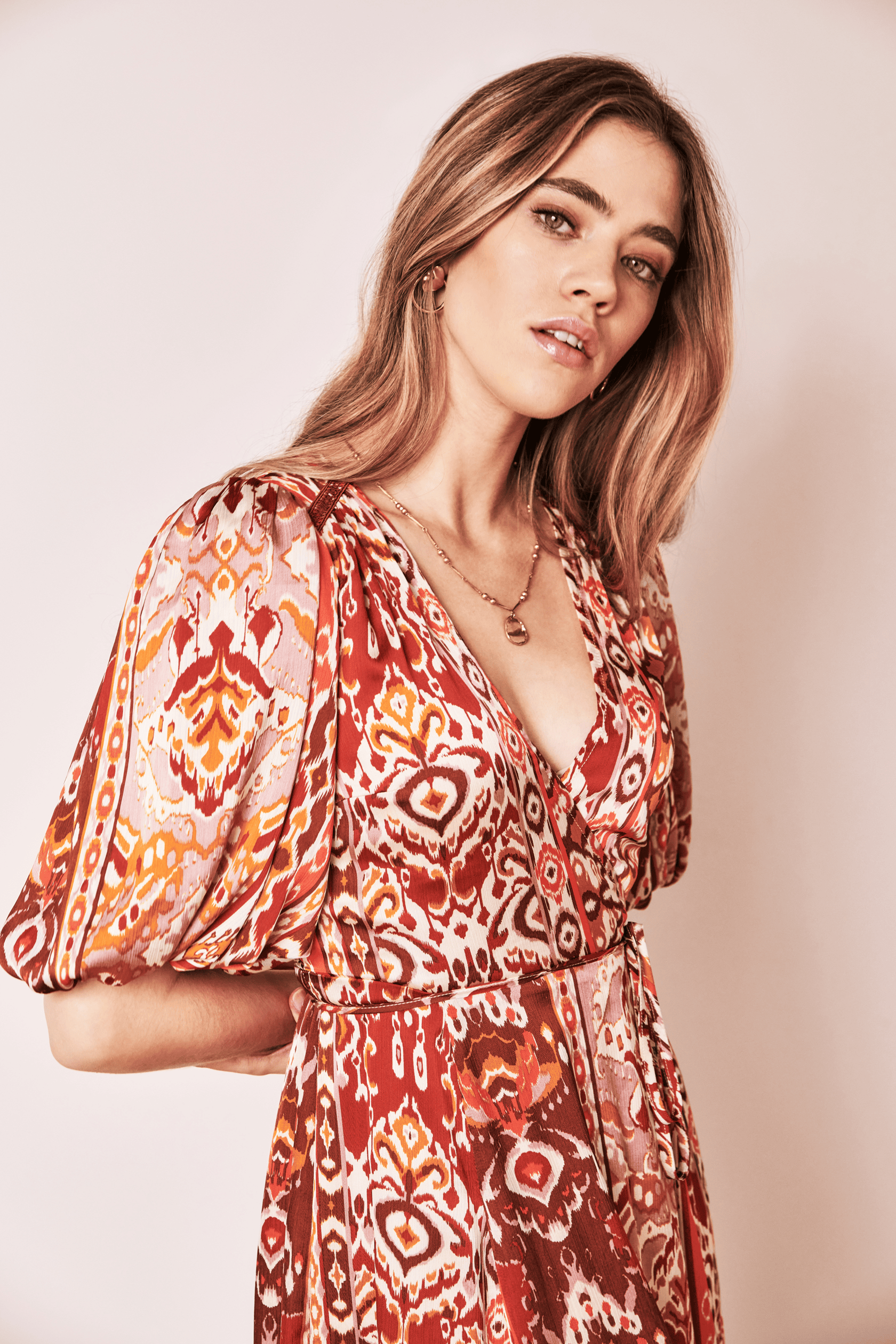 CLAIRE LUISE® Airy dress with cap sleeve in orange