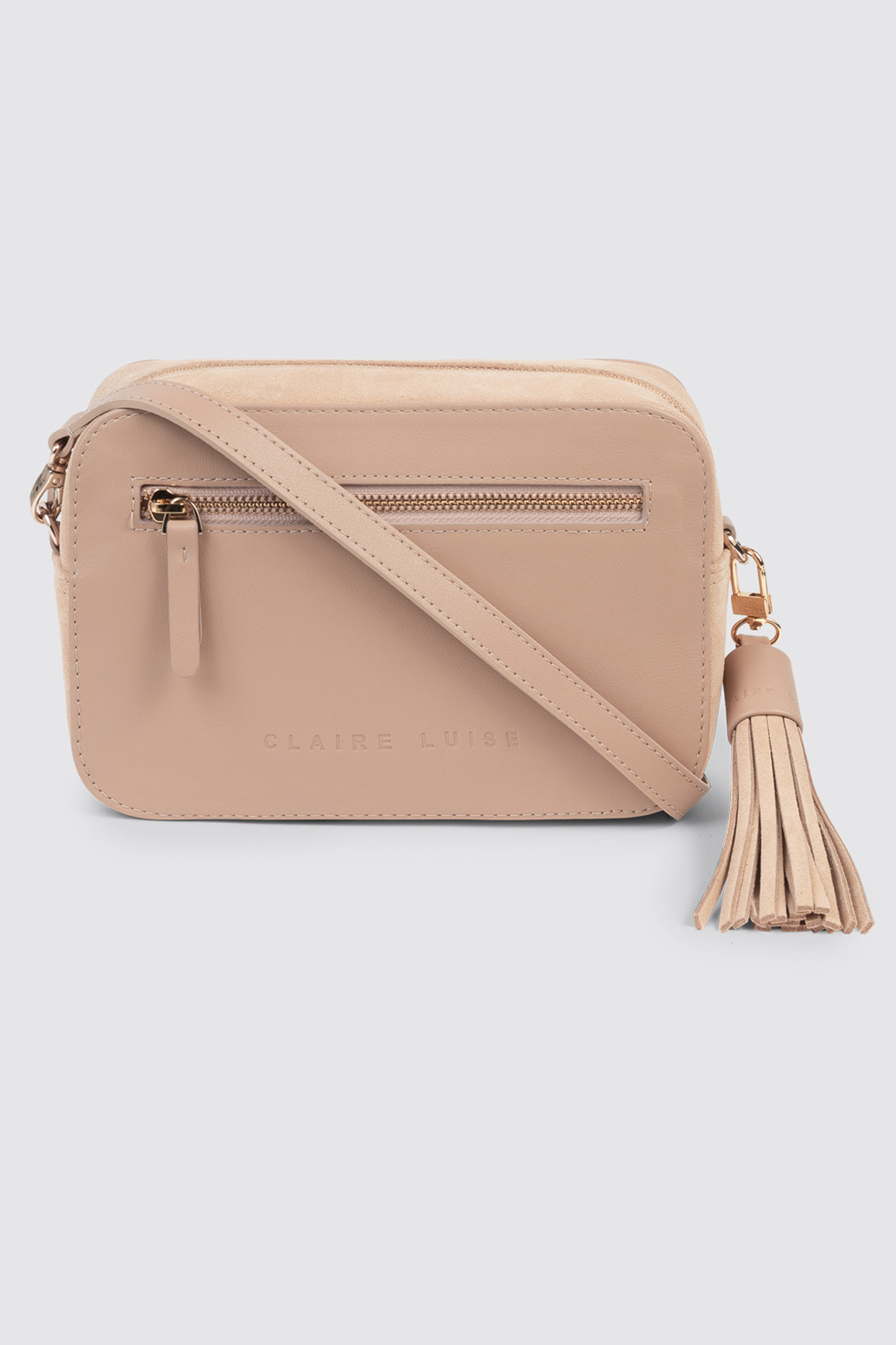 CLAIRE LUISE Umhangetasche aus Leder in beige