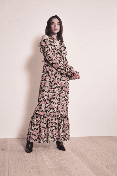 Offshoulder Maxikleid