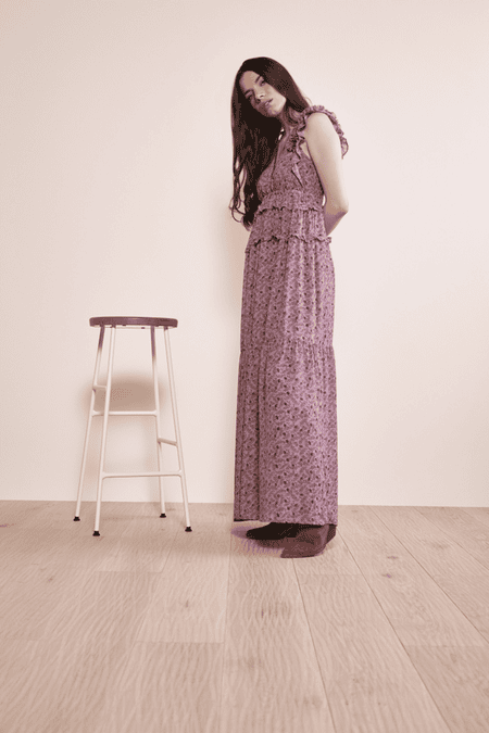 Chiffonkleid mit Flügelärmel
