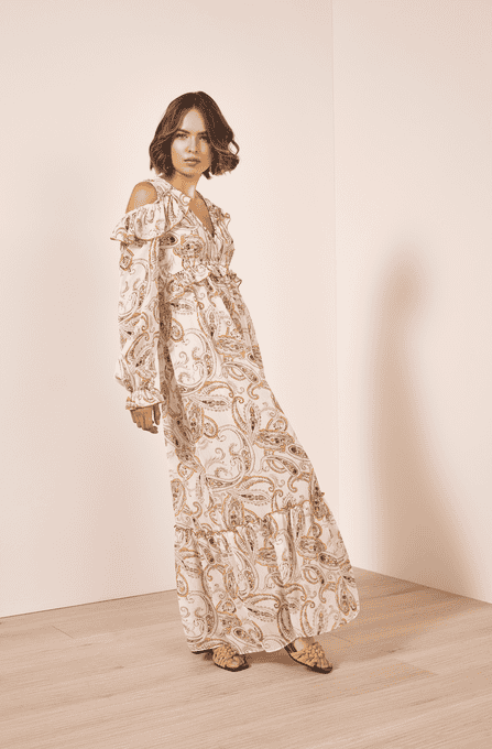 Offshoulder Chiffonkleid