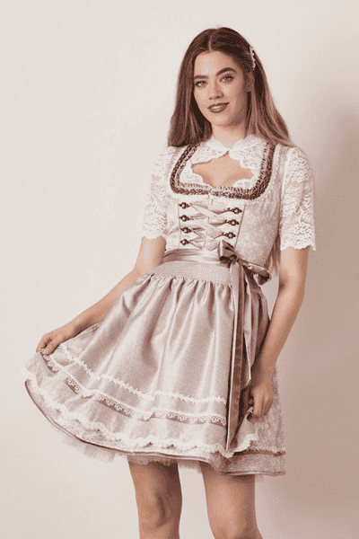 Kr\u00fcger Collection Dirndl cream-khaki elegant Fashion Traditional Dresses Dirndl Krüger Collection 