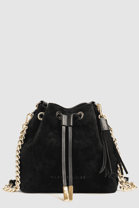 Beuteltasche aus Veloursleder