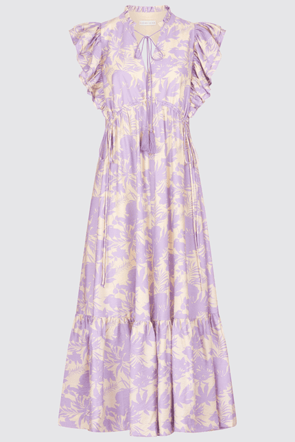 Florales Flügelärmel Kleid