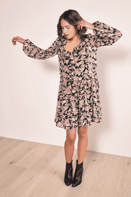 Langarm Chiffon Minikleid