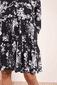 Florales langarm Volantkleid