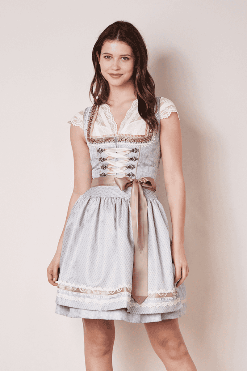 Dirndl Agatha hellgrau 50cm