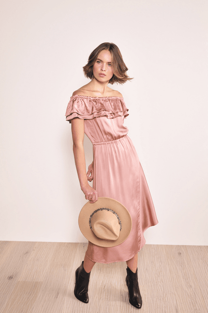 Schimmerndes Carmenkleid