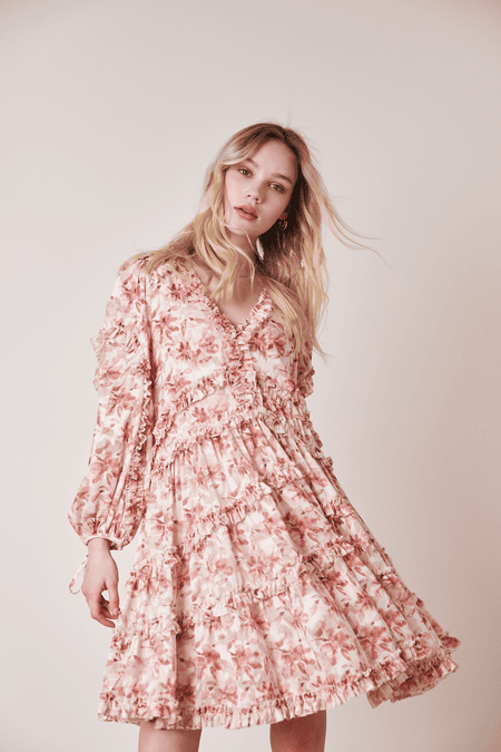 Florales Rüschenkleid