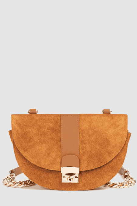 Halbmondtasche aus Leder