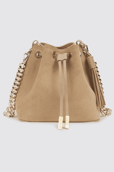 Beuteltasche aus Veloursleder