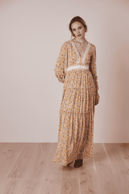 Florales Kleid mit Borten