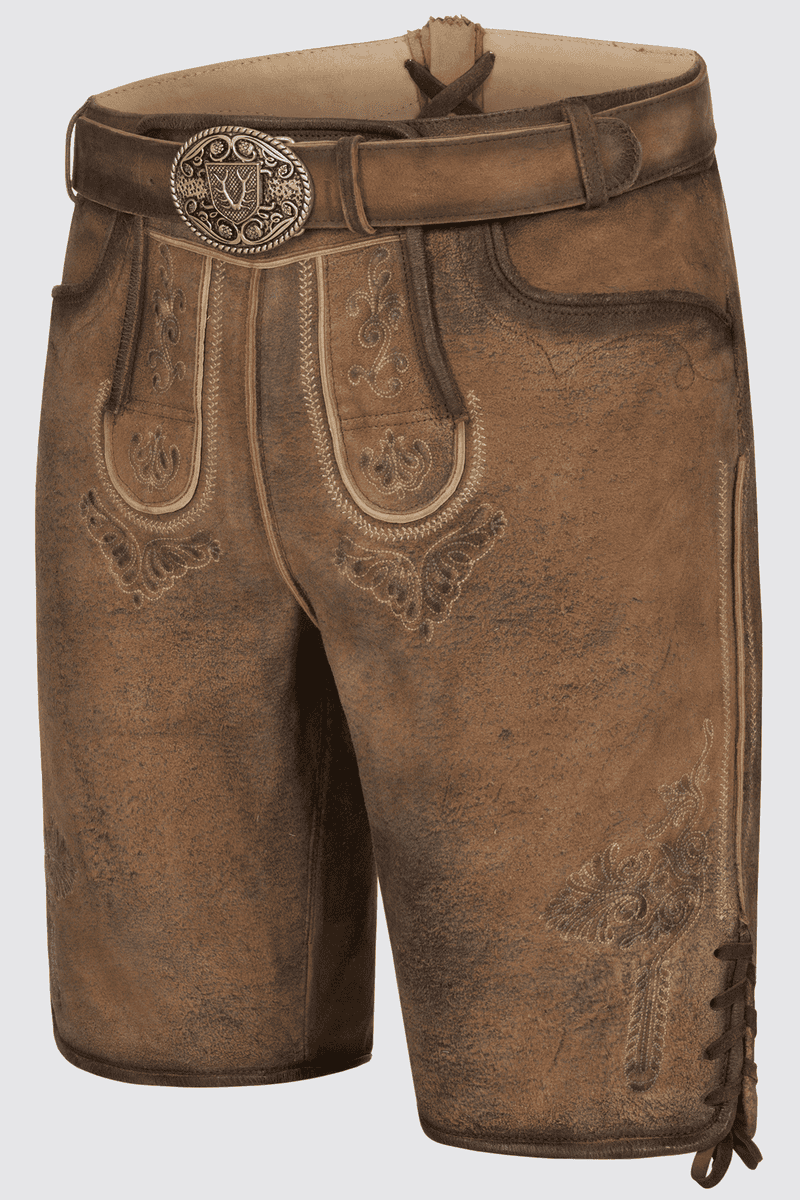 Lederhose Maximos mit Gürtel