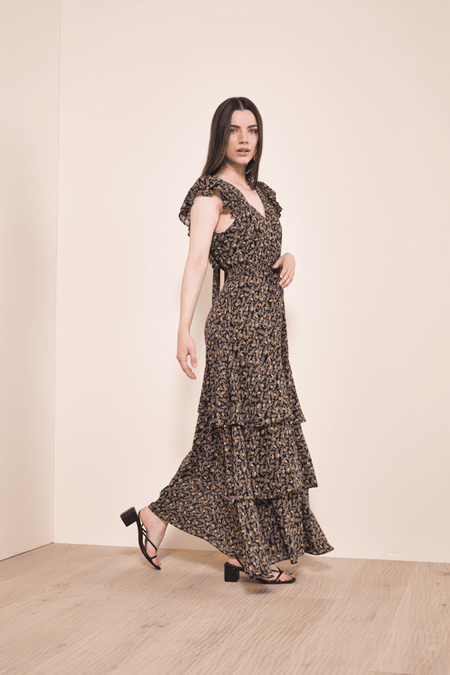 Volantkleid mit Beinschlitz