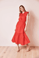Luftiges Kleid mit Flügelärmel