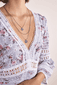 Florales Kleid mit Lochspitze