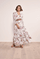 Florales Chiffon Maxikleid