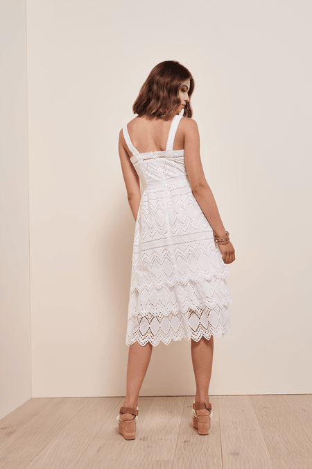 Midikleid mit Lochspitze