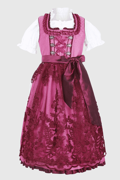 Vestido Dirndl Alemão Menina - Conjunto 3 Peças Oktoberfest