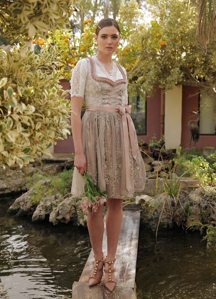 Kr\u00fcger Collection Dirndl room-khaki elegant Mode Traditionele jurken Dirndls Krüger Collection 